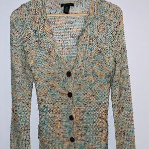 BCBG MaxAzria Multicolored Full Length Cardigan
